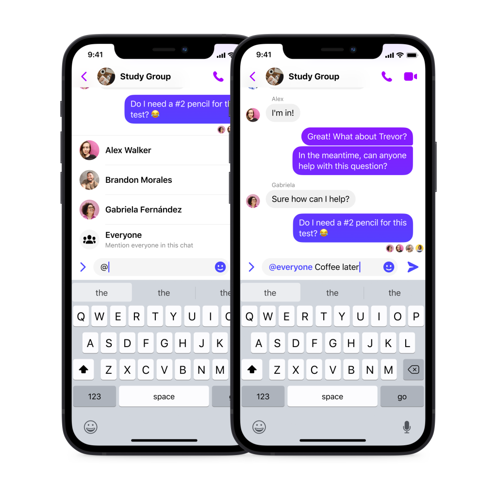 Difference facebook messenger messages vs chat